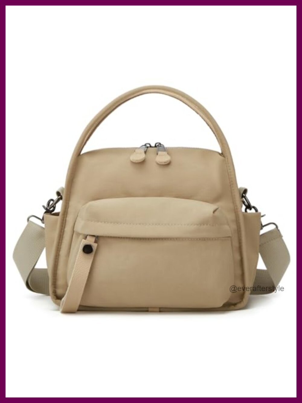 Lightweight Nylon Crossbody Bag Small Slouchy Tote Shoulder Purse